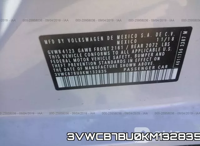 3VWCB7BU0KM132835 фото 10
