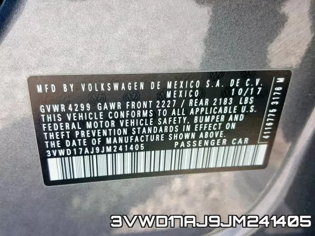 3VWD17AJ9JM241405 фото 2