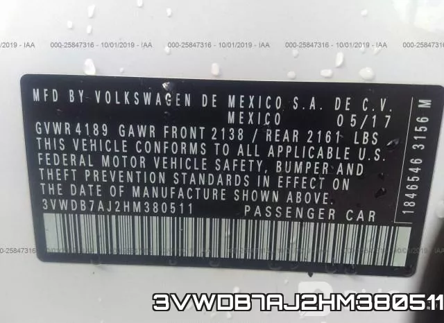 3VWDB7AJ2HM380511 фото 10