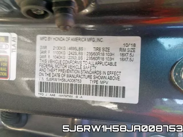 5J6RW1H58JA008753 фото 2