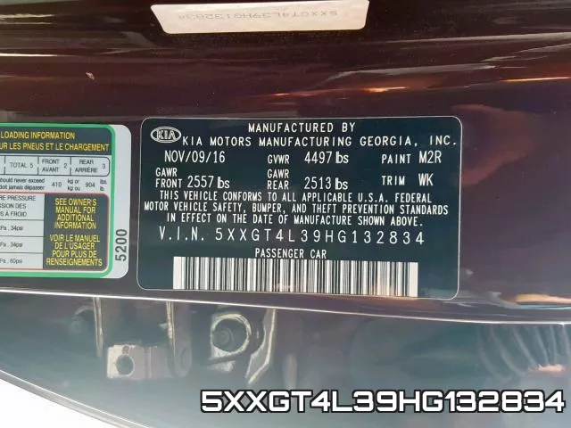 5XXGT4L39HG132834 фото 2