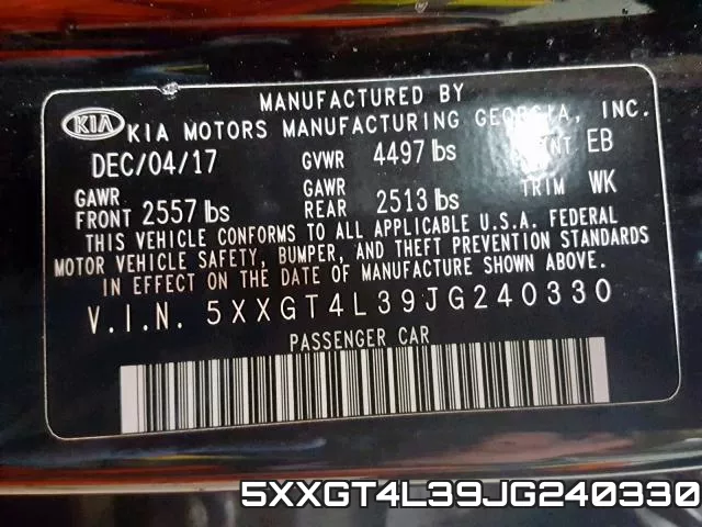 5XXGT4L39JG240330 фото 2