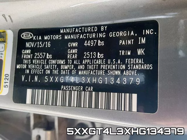 5XXGT4L3XHG134379 фото 2