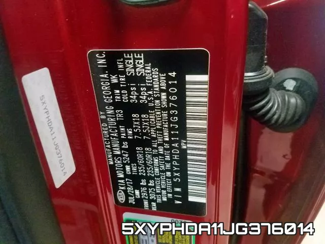 5XYPHDA11JG376014 фото 2