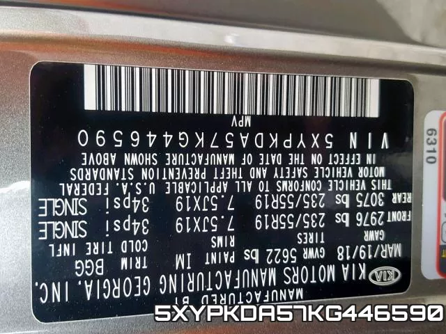 5XYPKDA57KG446590 фото 2