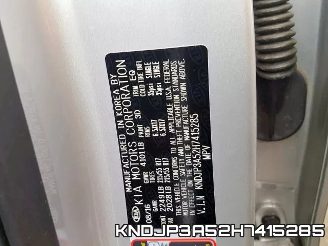 KNDJP3A52H7415285 фото 2
