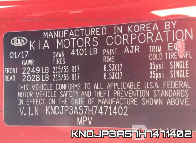 KNDJP3A57H7471402 фото 10
