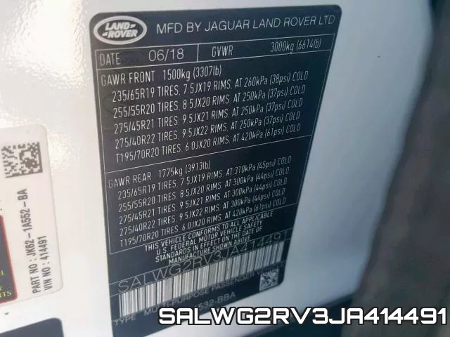 SALWG2RV3JA414491 фото 2