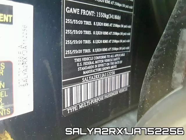 SALYA2RX1JA752256 фото 2