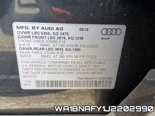 WA1BNAFY1J2202990 фото 2