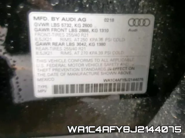 WA1C4AFY8J2144075 фото 2