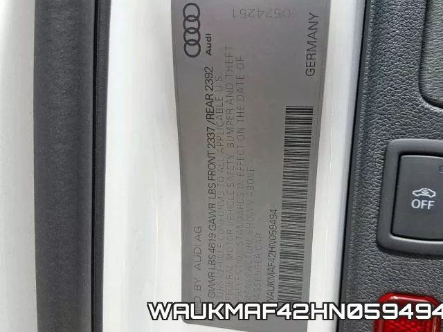 WAUKMAF42HN059494 фото 2