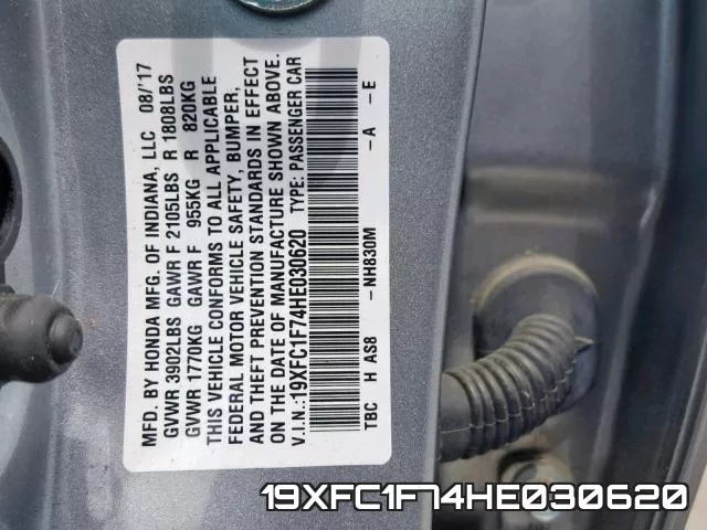 19XFC1F74HE030620 фото 2