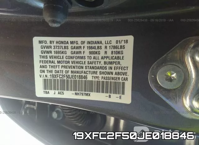 19XFC2F50JE018846 фото 10