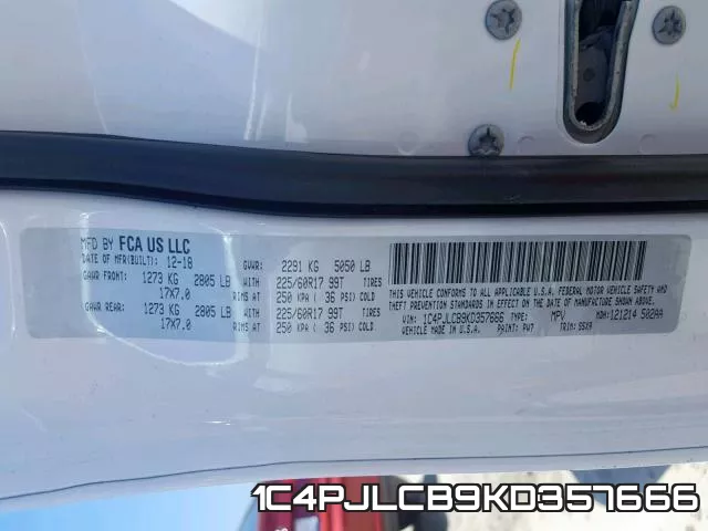 1C4PJLCB9KD357666 фото 2