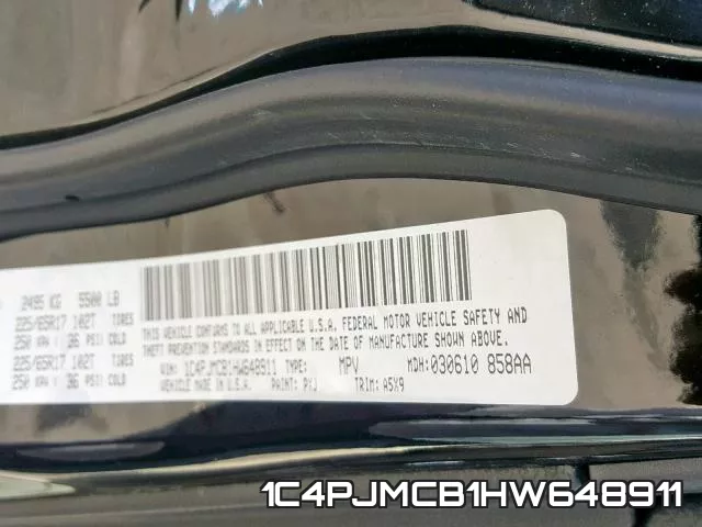 1C4PJMCB1HW648911 фото 2