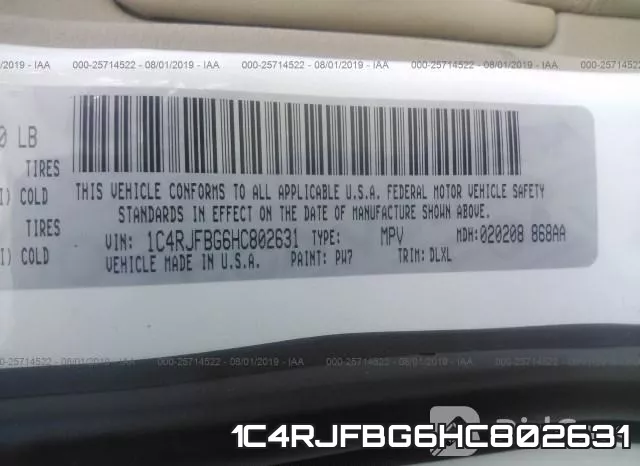 1C4RJFBG6HC802631 фото 10