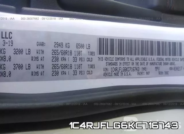 1C4RJFLG6KC716743 фото 10