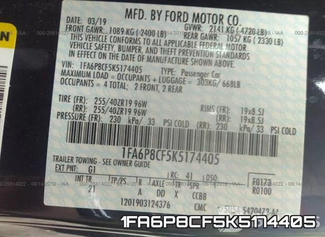 1FA6P8CF5K5174405 фото 10