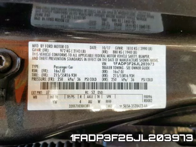 1FADP3F26JL203973 фото 2
