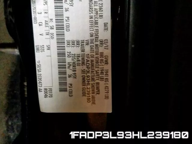 1FADP3L93HL239180 фото 2