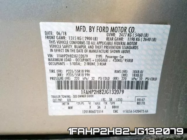 1FAHP2H82JG132079 фото 2