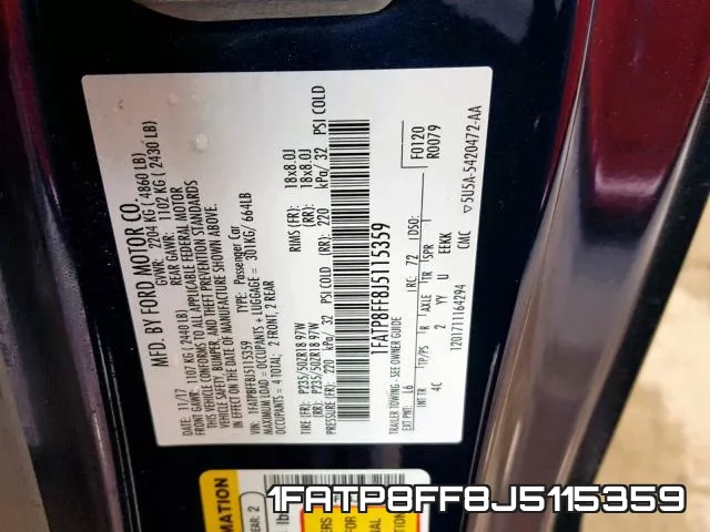 1FATP8FF8J5115359 фото 2