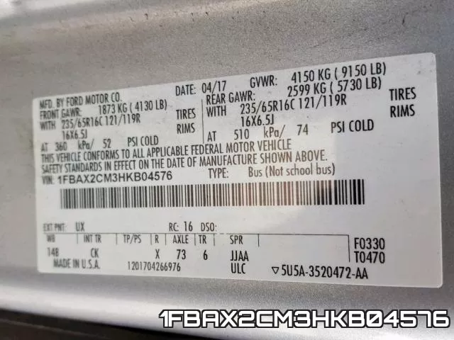 1FBAX2CM3HKB04576 фото 2