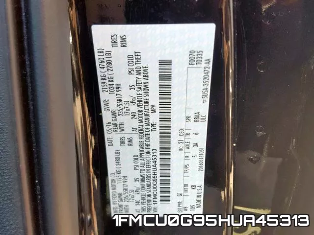 1FMCU0G95HUA45313 фото 2