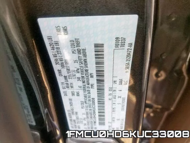 1FMCU0HD6KUC33008 фото 2