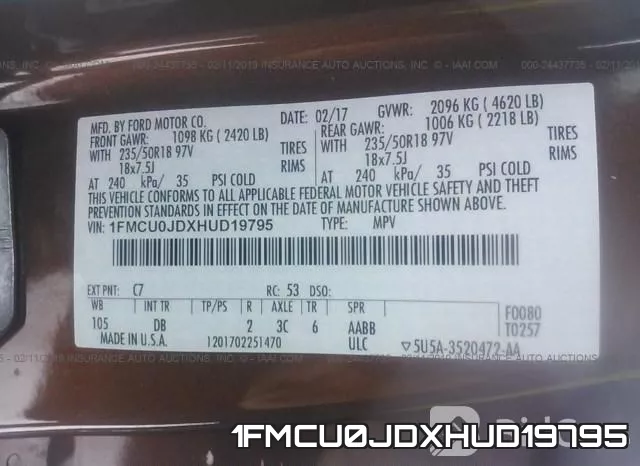 1FMCU0JDXHUD19795 фото 10