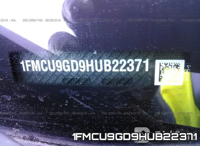 1FMCU9GD9HUB22371 фото 10