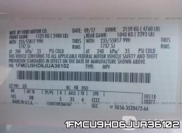 1FMCU9HD6JUA36102 фото 10