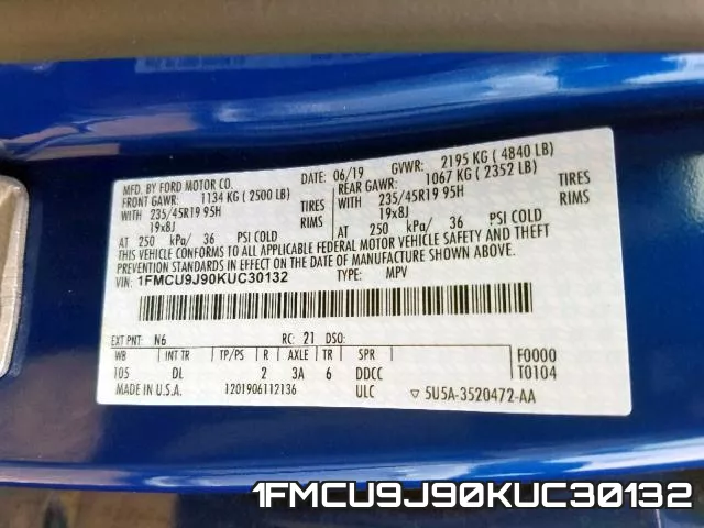 1FMCU9J90KUC30132 фото 2