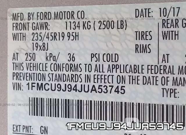 1FMCU9J94JUA53745 фото 10