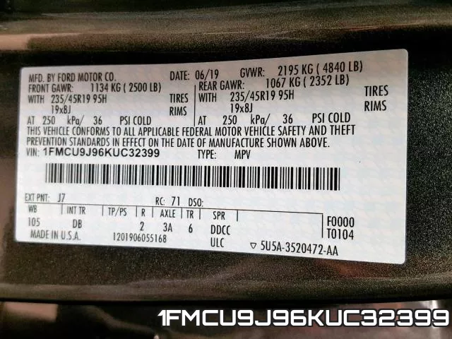 1FMCU9J96KUC32399 фото 2