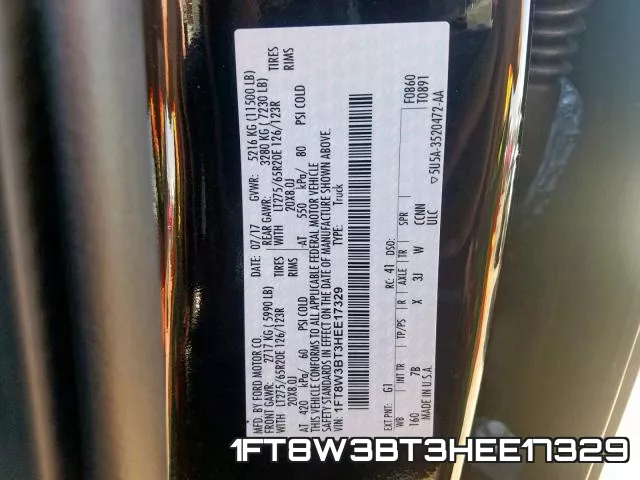 1FT8W3BT3HEE17329 фото 2