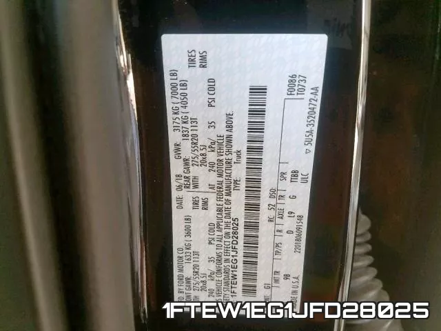 1FTEW1EG1JFD28025 фото 2