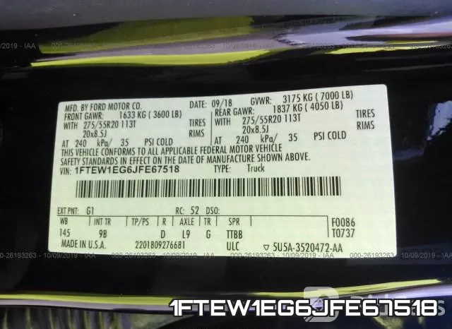 1FTEW1EG6JFE67518 фото 10