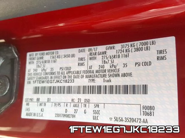 1FTEW1EG7JKC18233 фото 2