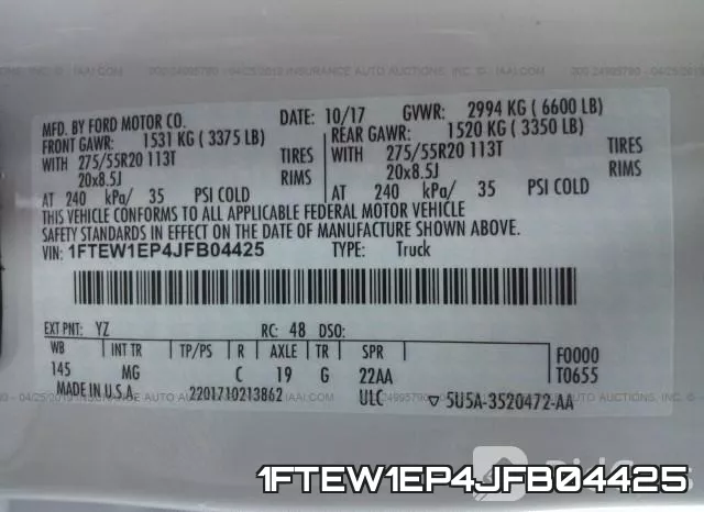 1FTEW1EP4JFB04425 фото 10