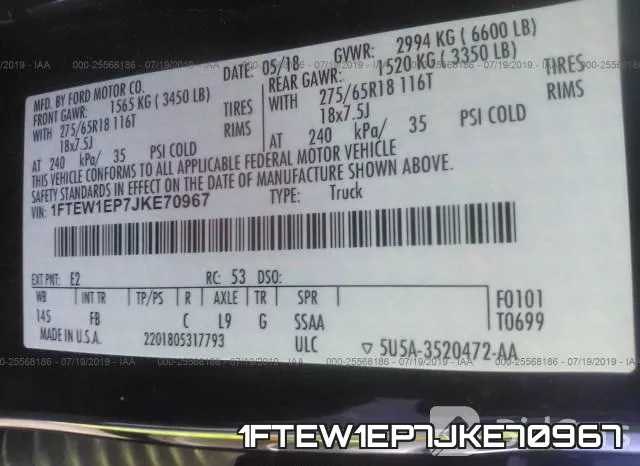 1FTEW1EP7JKE70967 фото 10