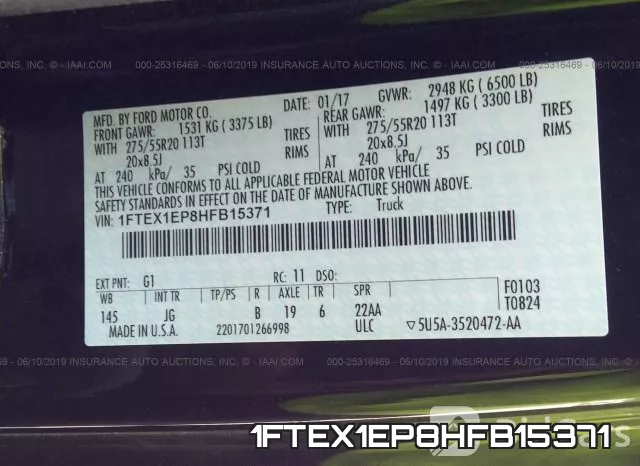 1FTEX1EP8HFB15371 фото 10