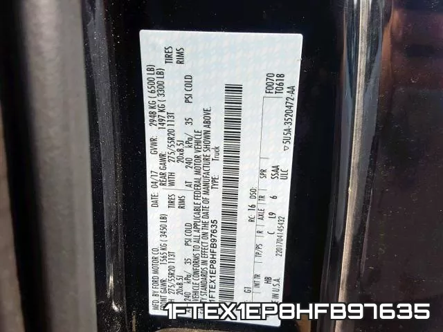 1FTEX1EP8HFB97635 фото 2