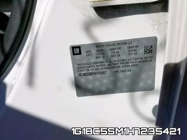 1G1BC5SM1H7235421 фото 2