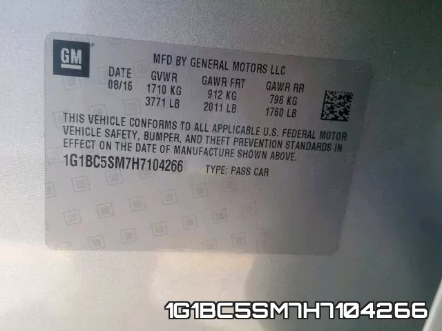 1G1BC5SM7H7104266 фото 2