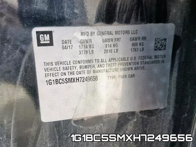 1G1BC5SMXH7249656 фото 2