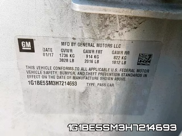 1G1BE5SM3H7214693 фото 2