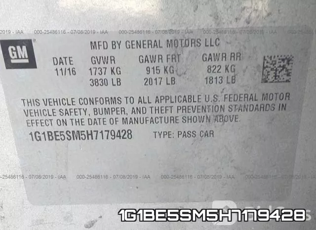 1G1BE5SM5H7179428 фото 10