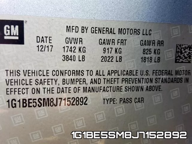1G1BE5SM8J7152892 фото 2